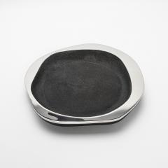  R Y Augousti Bowl in Black Shagreen with Stainless Steel Details R Y Augousti - 4237300