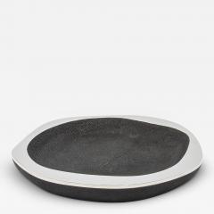  R Y Augousti Bowl in Black Shagreen with Stainless Steel Details R Y Augousti - 4249173