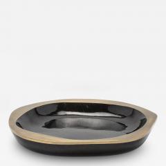  R Y Augousti Bowl in Black Shell with Bronze Patina Brass Details by R Y Augousti - 3884706