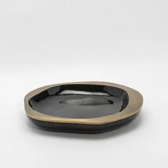  R Y Augousti Bowl in Black Shell with Bronze Patina Brass Details by R Y Augousti - 3879741