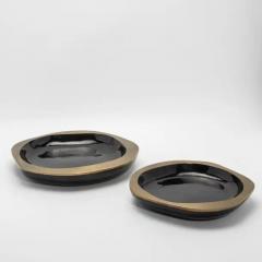  R Y Augousti Bowl in Black Shell with Bronze Patina Brass Details by R Y Augousti - 3879743