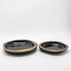  R Y Augousti Bowl in Black Shell with Bronze Patina Brass Details by R Y Augousti - 3879745