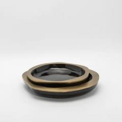  R Y Augousti Bowl in Black Shell with Bronze Patina Brass Details by R Y Augousti - 3879746