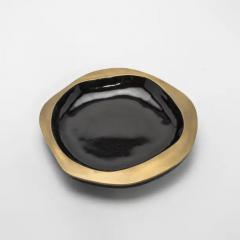  R Y Augousti Bowl in Black Shell with Bronze Patina Brass Details by R Y Augousti - 3879747