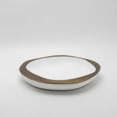  R Y Augousti Bowl in White Shagreen with Bronze Patina Brass Details R Y Augousti - 3879716