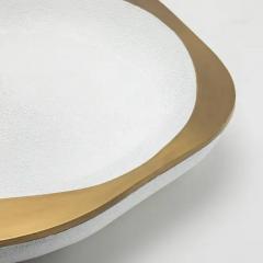  R Y Augousti Bowl in White Shagreen with Bronze Patina Brass Details by R Y Augousti - 3879753