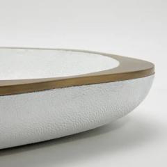  R Y Augousti Bowl in White Shagreen with Bronze Patina Brass Details by R Y Augousti - 3879754