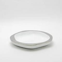  R Y Augousti Bowl in White Shagreen with Stainless Steel Details by R Y Augousti - 3879732