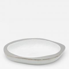  R Y Augousti Bowl in White Shagreen with Stainless Steel Details by R Y Augousti - 3884709