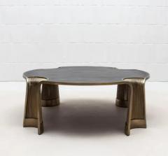  R Y Augousti Coffee Table in Black Oak with Bronze Patina Brass Rods by R Y Augousti - 3847166