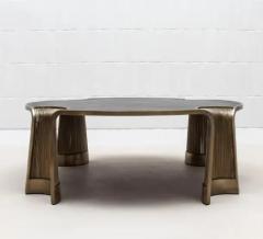  R Y Augousti Coffee Table in Black Oak with Bronze Patina Brass Rods by R Y Augousti - 3847169