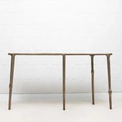  R Y Augousti Console in White Shagreen with Bronze Patina Brass by R Y Augousti - 3847144