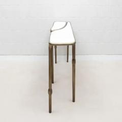  R Y Augousti Console in White Shagreen with Bronze Patina Brass by R Y Augousti - 3847213