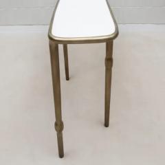  R Y Augousti Console in White Shagreen with Bronze Patina Brass by R Y Augousti - 3847223