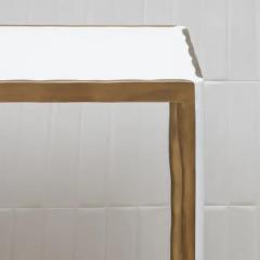  R Y Augousti Console in White Shagreen with Bronze Patina Brass by R Y Augousti - 3847180
