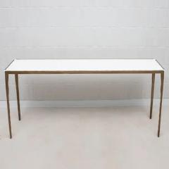  R Y Augousti Console in White Shagreen with Bronze Patina Brass by R Y Augousti - 3847185
