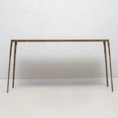  R Y Augousti Console in White Shagreen with Bronze Patina Brass by R Y Augousti - 3847188