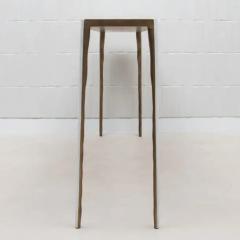 R Y Augousti Console in White Shagreen with Bronze Patina Brass by R Y Augousti - 3847236