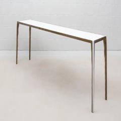  R Y Augousti Console in White Shagreen with Bronze Patina Brass by R Y Augousti - 3847240