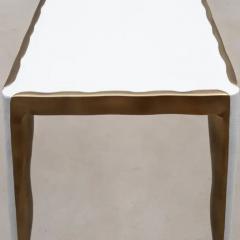  R Y Augousti Console in White Shagreen with Bronze Patina Brass by R Y Augousti - 3847244