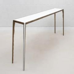  R Y Augousti Console in White Shagreen with Bronze Patina Brass by R Y Augousti - 3847256