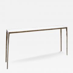  R Y Augousti Console in White Shagreen with Bronze Patina Brass by R Y Augousti - 3855138