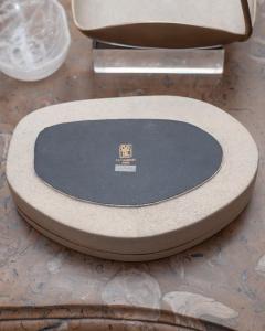  R Y Augousti Contemporary R Y Augousti Creme Shagreen Box with Kabibi Shell Inlay - 3370076