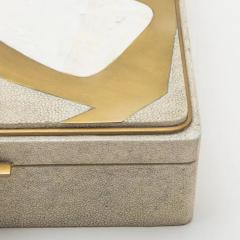  R Y Augousti Jewelry Box in Shagreen with Mother of Pearl and Brass Details by R Y Augousti - 3869725