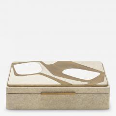  R Y Augousti Jewelry Box in Shagreen with Mother of Pearl and Brass Details by R Y Augousti - 3878813