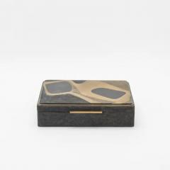  R Y Augousti Jewelry Box in Shagreen with Mother of Pearl and Brass Details by R Y Augousti - 3869814