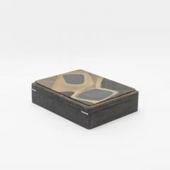  R Y Augousti Jewelry Box in Shagreen with Mother of Pearl and Brass Details by R Y Augousti - 3869818