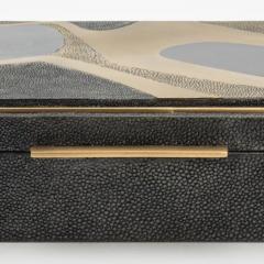  R Y Augousti Jewelry Box in Shagreen with Mother of Pearl and Brass Details by R Y Augousti - 3869834