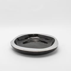  R Y Augousti Modern Bowl in Black Shell with Stainless Steel Details by R Y Augousti - 4218205