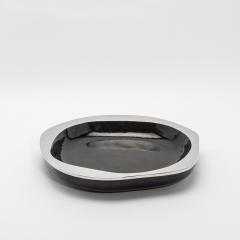  R Y Augousti Modern Bowl in Black Shell with Stainless Steel Details by R Y Augousti - 4218211