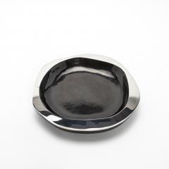  R Y Augousti Modern Bowl in Black Shell with Stainless Steel Details by R Y Augousti - 4218238