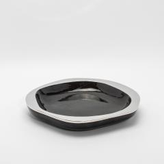  R Y Augousti Modern Bowl in Black Shell with Stainless Steel Details by R Y Augousti - 4218245