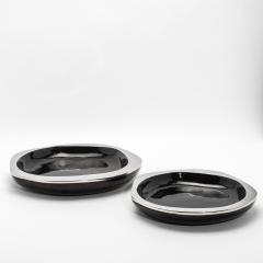  R Y Augousti Modern Bowl in Black Shell with Stainless Steel Details by R Y Augousti - 4218251
