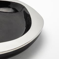  R Y Augousti Modern Bowl in Black Shell with Stainless Steel Details by R Y Augousti - 4218279