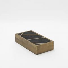  R Y Augousti Modern Box in Black Shagreen with Bronze Patina Brass by R Y Augousti - 3854391