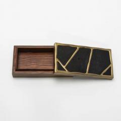  R Y Augousti Modern Box in Black Shagreen with Bronze Patina Brass by R Y Augousti - 3854396