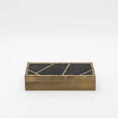  R Y Augousti Modern Box in Black Shagreen with Bronze Patina Brass by R Y Augousti - 3854440
