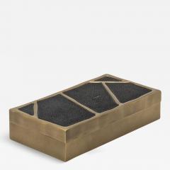  R Y Augousti Modern Box in Black Shagreen with Bronze Patina Brass by R Y Augousti - 3878790