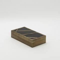  R Y Augousti Modern Box in Black Shell with Bronze Patina Brass by R Y Augousti - 3854406