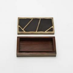  R Y Augousti Modern Box in Black Shell with Bronze Patina Brass by R Y Augousti - 3854448