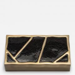  R Y Augousti Modern Box in Black Shell with Bronze Patina Brass by R Y Augousti - 3878792