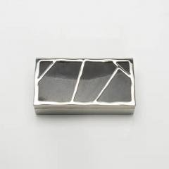  R Y Augousti Modern Box in Black Shell with Polished Stainless Steel by R Y Augousti - 3854421