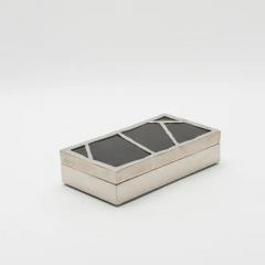  R Y Augousti Modern Box in Black Shell with Polished Stainless Steel by R Y Augousti - 3854423