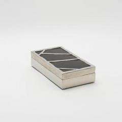  R Y Augousti Modern Box in Black Shell with Polished Stainless Steel by R Y Augousti - 3854425