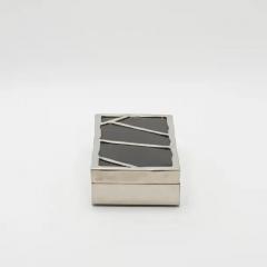  R Y Augousti Modern Box in Black Shell with Polished Stainless Steel by R Y Augousti - 3854427