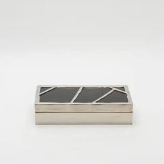  R Y Augousti Modern Box in Black Shell with Polished Stainless Steel by R Y Augousti - 3854459